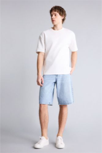 Ерлер Ашық Көк Baggy Fit джинс бермуд