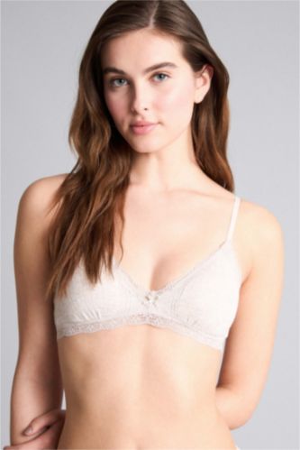 WOMAN Light Brown Melange حمالة صدر برا دانتيل ببطانة قابلة للإزالة