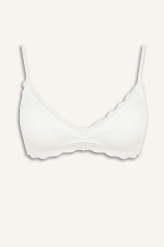 Lace Detailed Removable Cup Removable Pad Underwired Bra