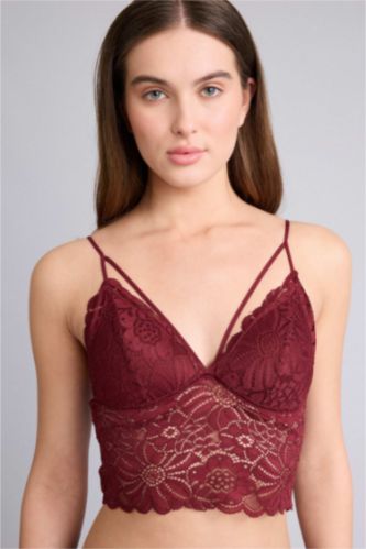WOMAN Bordeaux Lace Padded Wireless Bralette