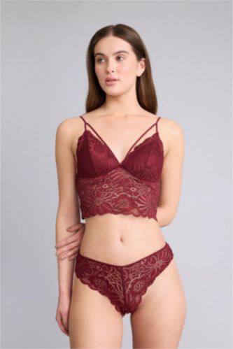 WOMAN Bordeaux Lace Brazilian Panty