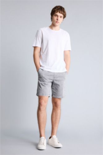 Ерлер Ашық сұр Жұмсақ фактуралы джинс бермуд