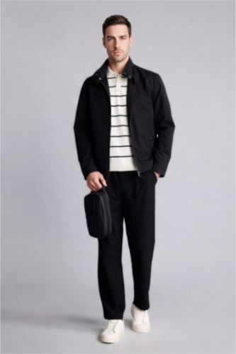 MAN Black Faux Leather Crossbody Bag