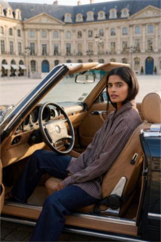 قميص كاروهات ردن طويل بوبلين اوفر سايز