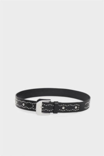 Kadın Siyah Kadın Dikdörtgen Toka Suni Deri Günlük Kemer