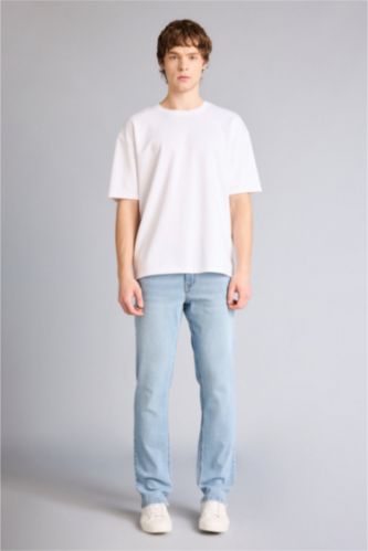 Erkek Açık Mavi Sergio Regular Fıt Normal Bel Boru Paça Pantolon