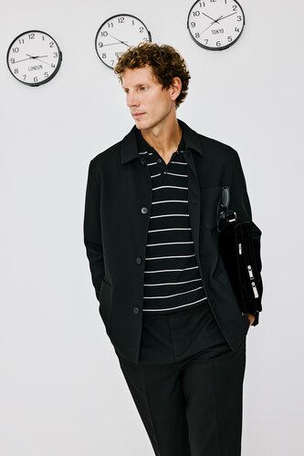 Erkek Siyah Regular Fıt Blazer Ceket