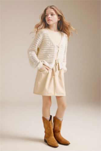 Девочки и подростки Слоновая кость Юбка из хлопка для девочек