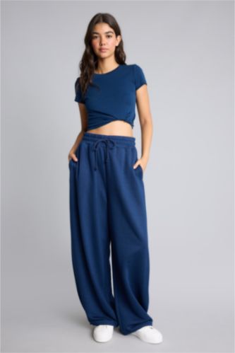 Женщины Синий Брюки Balloon Fit