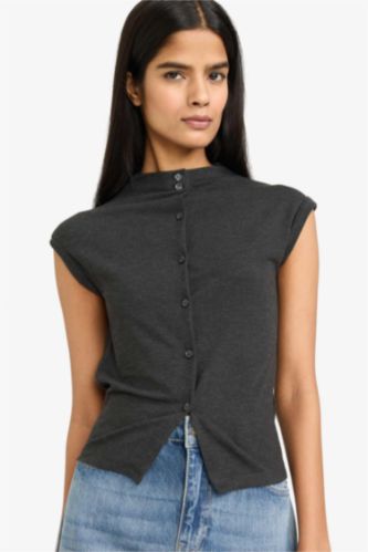 تيشيرت نص ردن مخصر هاينك بأزرار