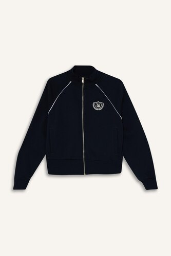 Loose Fıt Dik Yaka Fermuarlı Sweatshirt