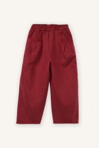 Малыши девочки Бордовый Брюки Paperbag с эластичным поясом для малышей девочек