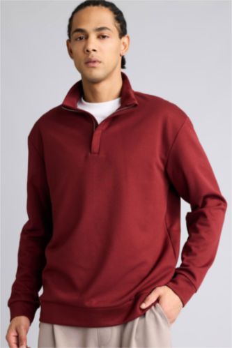 Man Bordeaux Standard Fit Sweatshirt