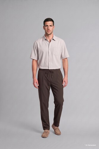 Erkek Kahve Relaxed Fit Pantolon