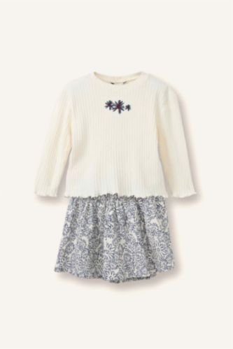 طفلة صغيرة بيج فاتح سيت بناتي فلورال مضلع - قطعتين