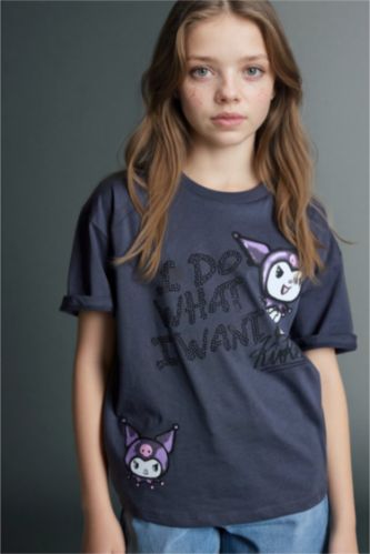 Kız Çocuk - Genç Kız Antrasit Kuromı Oversıze Tişört Kız Çocuk