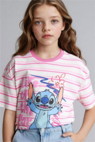 GIRLS & TEENS Ecru Girl Disney Lilo & Stitch Oversize T-Shirt