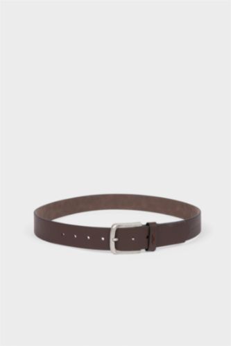 Erkek Dikdörtgen Toka Suni Deri Jean Kemeri