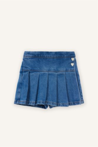 BÉBÉ FILLE Bleu Jupe-short plissée en jean pour bébé fille