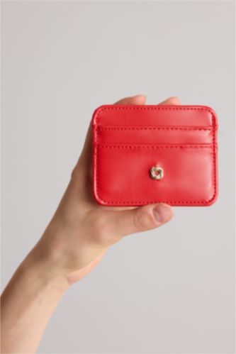 Women Red Woman Business Card Wallet