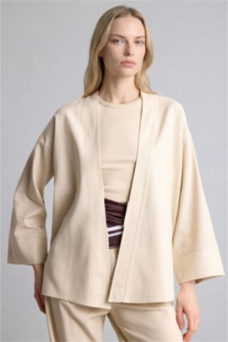 حريمي بيج قميص كم طويل قصة مريحة