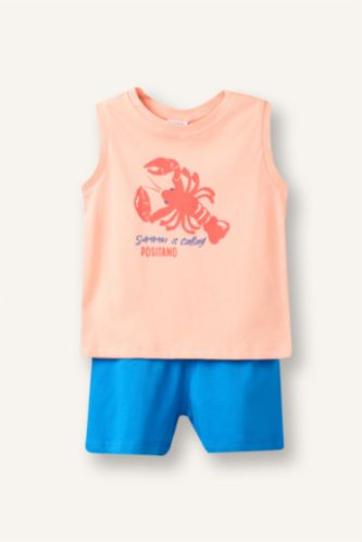 Baby Boys Salmon 2 piece Regular Fit Animal Set