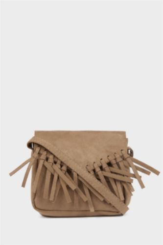 Kız Çocuk - Genç Kız Vizon Süet Çapraz Çanta Kız Çocuk