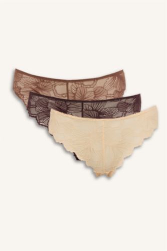 Женщины Коричневый Упаковка трусов с кружевом для женщин 3 шт. Fall in Love