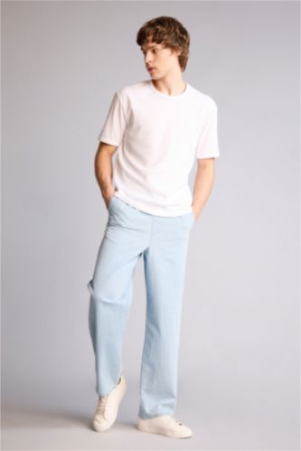 Мужчины Светло-синий Baggy Fit Trousers