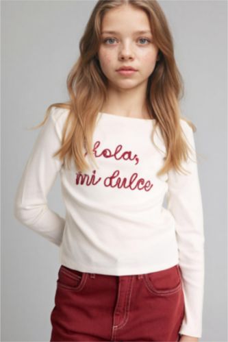 Girls & Teens Ecru Slogan Short Sleeve T-Shirt