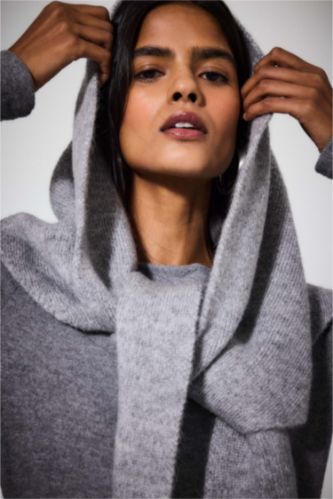 Kadın Gri Kadın Triko Atkı