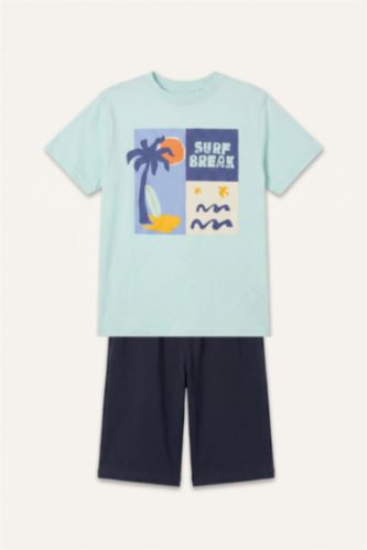 BOYS & TEENS Aqua طقم قصة عادية
