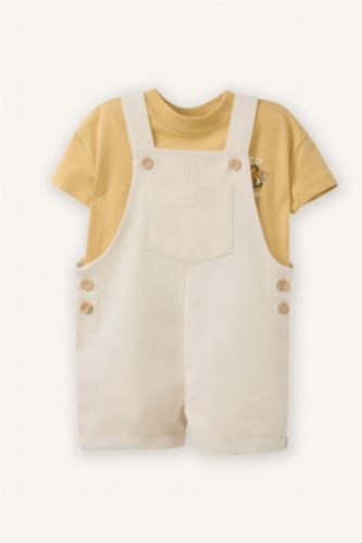 طفل صغير أصفر طقم بيبي اولادي قصة عادية - قطعتين