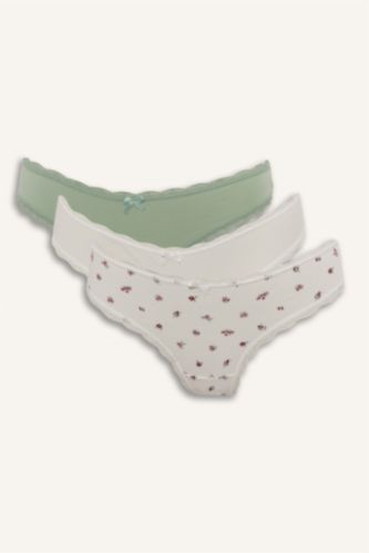 WOMAN Ecru 3 Piece Slip Panties