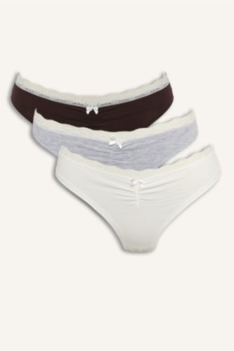 Kadın İndigo Dantel Detaylı 3'lü