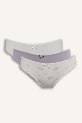 Kadın Ekru 3'lü Slip Külot