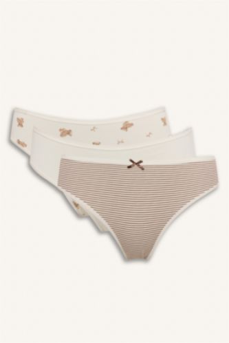 Kadın Kahve 3'lü Slip Külot