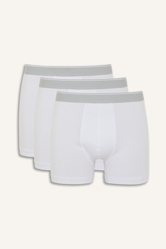 Erkek Beyaz Regular Fıt 3'lü Boxer