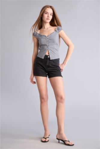 Женщины Черный Mom Fit Denim