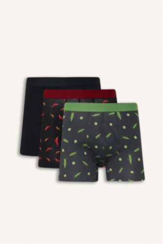 Мужчины Черный Набор из 3 шт Regular Fit с фруктовым узором
