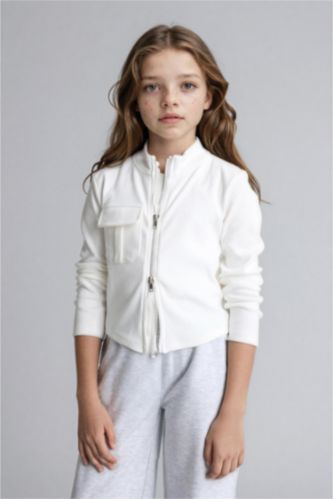 Girls & Teens Ecru جاكيت بناتي بسحاب