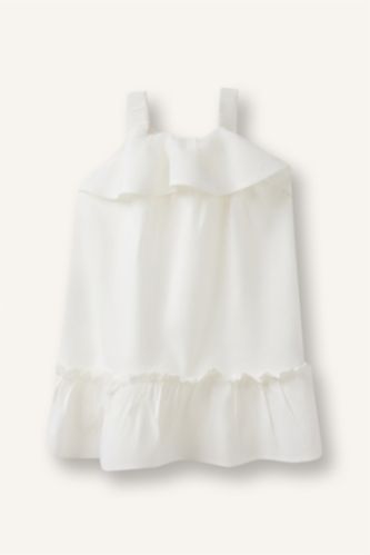 BABY GIRL Ecru Regular Fit Sleeveless Woven Dress