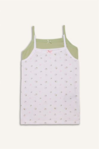 Қыздар Және Жасөспірімдер ақ Қыздарға гүл жоғары 2 Ішкөйлек