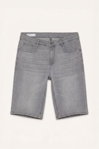 MAN Grey Regular Fit Bermuda Shorts