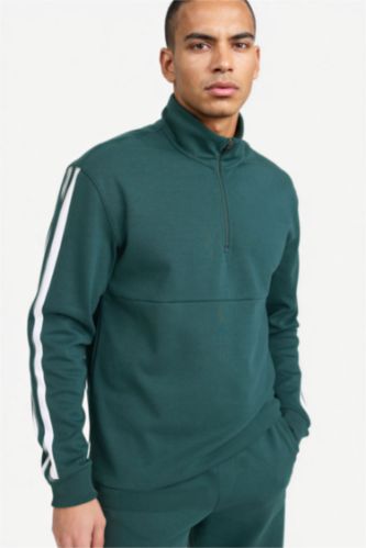 رجال أخضر غامق سويت شيرت قصة عادية