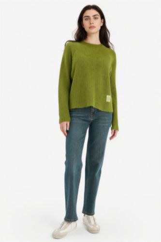 Regular Fıt Bisiklet Yaka Kazak