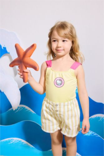 Baby Girls Light Yellow Hello Kitty Licensed Swimsuit