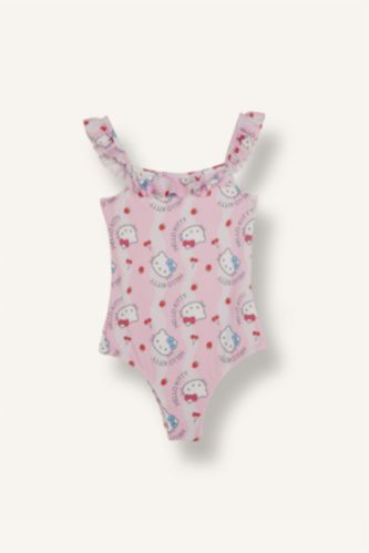 Baby Girls Lilac Hello Kitty Licensed Swimsuit