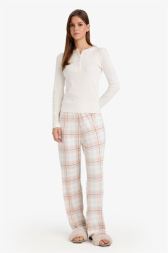 Regular Fit Kareli Pijama Altı