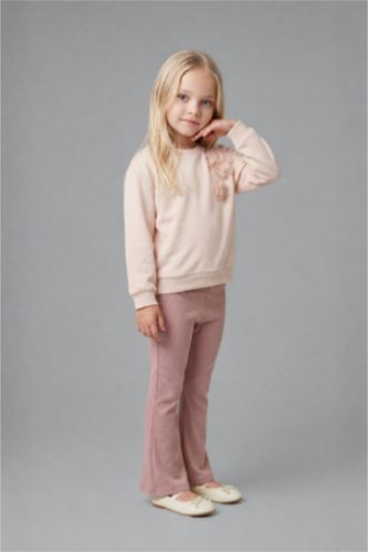 BÉBÉ FILLE Rose Clair Ensemble Sweat à fleurs et Legging évasé pour bébé fille